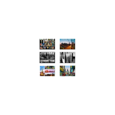 New York Panoramic Photo Magnets NYC 5x1.6 inch - Pack of 12